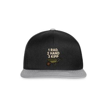 Lustiger Bau Spruch Schubkarre Humor Garten - Snapback Cap - Schwarz/Grau - Vorne