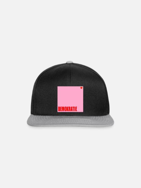 Politik Demokratie Herz - Snapback Cap - Schwarz/Grau