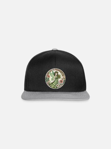Verzauberte Waldfee Design - Snapback Cap - Schwarz/Grau