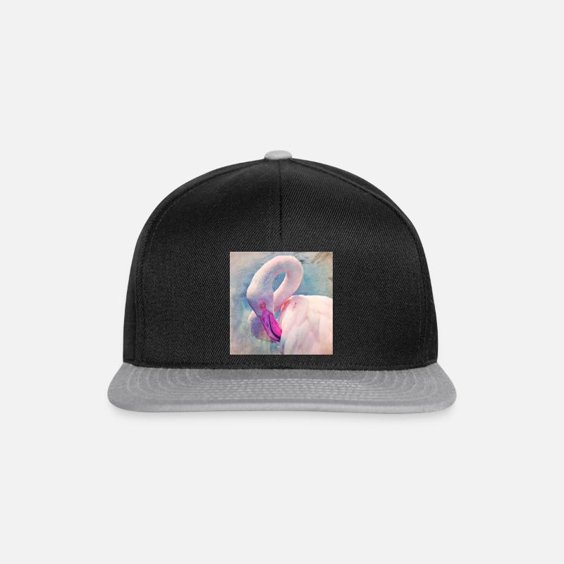 Flamingo im Pastelllicht - Snapback Cap - Schwarz/Grau