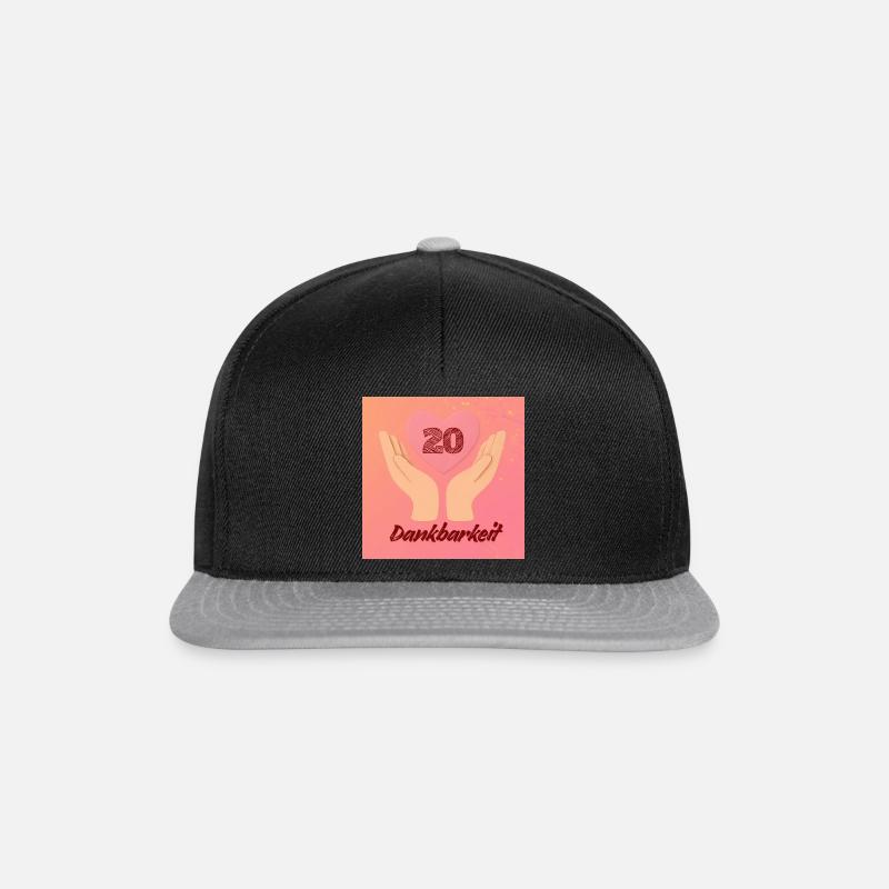 Zwanzig Jahre Dankbarkeit Herz - Snapback Cap - Schwarz/Grau