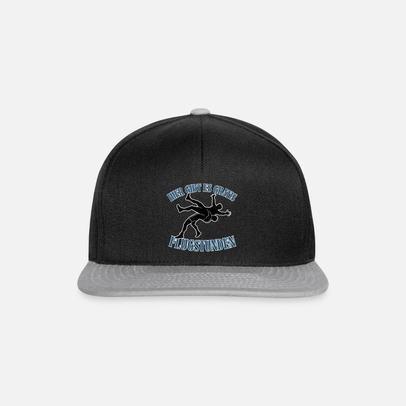 Kostenlose Flugstunden – Kampf-Silhouette - Snapback Cap - Schwarz/Grau