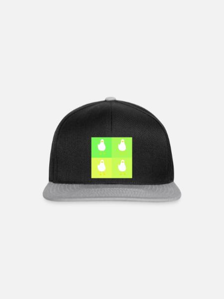 MeinsMeinsMeins - grünes Möwen Pop up - Snapback Cap - Schwarz/Grau