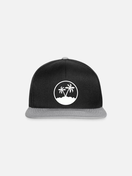 Palm Insel Silhouette - Snapback Cap - Schwarz/Grau