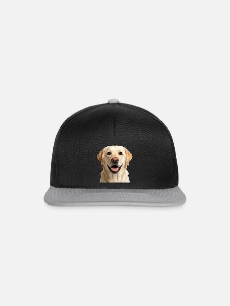 Glücklicher beige Labradorhund - Snapback Cap - Schwarz/Grau