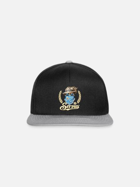 Servus Bayern Edelweiss - Snapback Cap - Schwarz/Grau