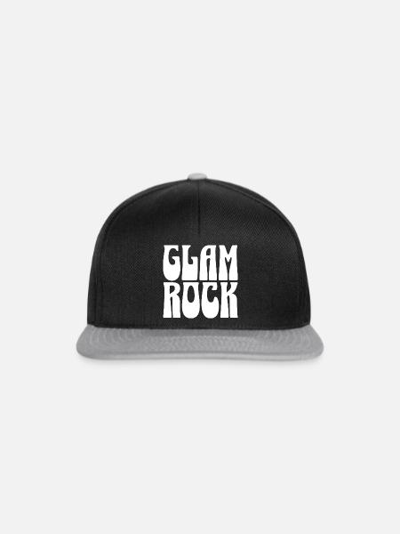 Glam-Rock-Typografie - Snapback Cap - Schwarz/Grau