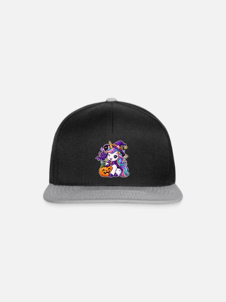Halloween Einhorn - Snapback Cap - Schwarz/Grau