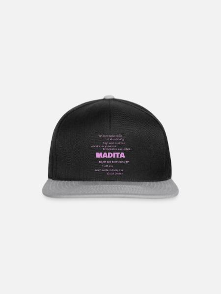 Spruch Madita - Snapback Cap - Schwarz/Grau