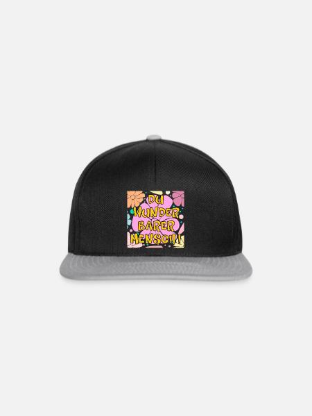 Du wunderbarer Mensch - Snapback Cap - Schwarz/Grau