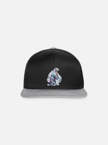Polygonbär im Gebirge - Snapback Cap - Schwarz/Grau
