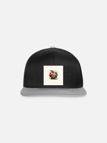 Bunter Apfel – Geometrisches Retro Poster - Snapback Cap - Schwarz/Grau
