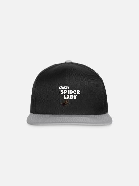 Crazy Spider Lady - Spinnen Liebhaberin - Snapback Cap - Schwarz/Grau