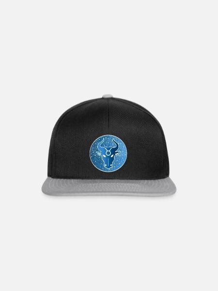 Tierkreiszeichen: Stier - Snapback Cap - Schwarz/Grau