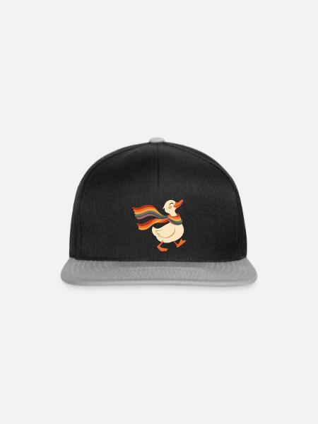 Rainbow Duck Pride - Snapback Cap - Schwarz/Grau