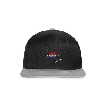 Croatia Heartbeat - Snapback Cap - Schwarz/Grau - Vorne