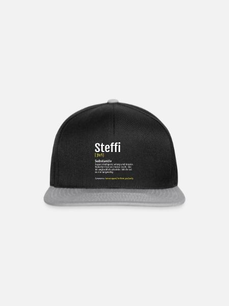 Steffi Name Definition - Snapback Cap - Schwarz/Grau