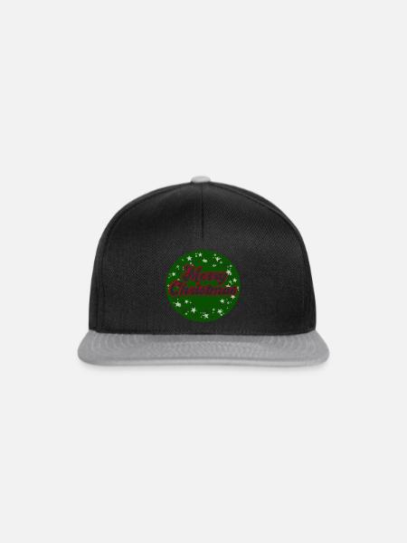 Merry Christmas rund - Snapback Cap - Schwarz/Grau