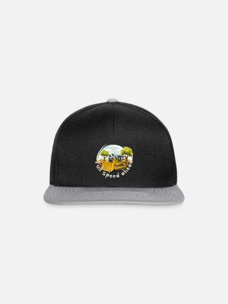 Bulldozer voll in fahrt - Snapback Cap - Schwarz/Grau