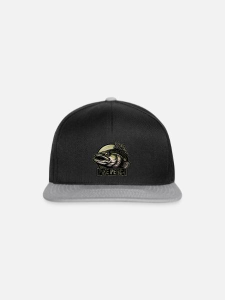 Zander Raubfisch Angeln - Snapback Cap - Schwarz/Grau