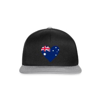 Australia Heart - Snapback Cap - black/grey - Front
