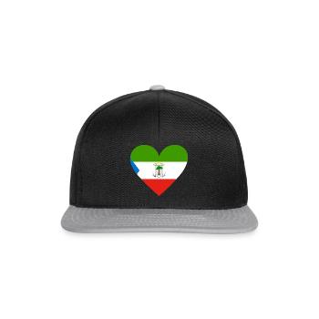 Equatorial Guinea Heart - Snapback Cap - black/grey - Front