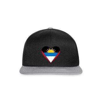 Antigua and Barbuda Heart - Snapback Cap - black/grey - Front