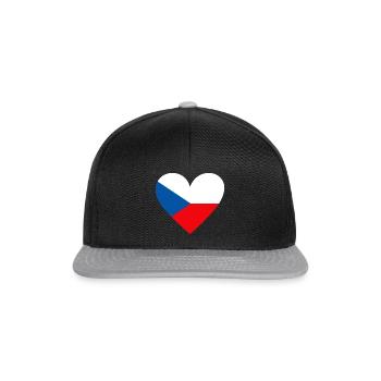 République tchèque Cœur - Casquette snapback - noir/gris - Devant