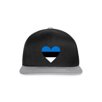 Estonia Heart - Snapback Cap - Schwarz/Grau - Vorne