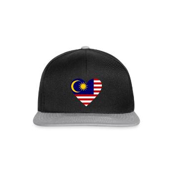 Malaysia Heart - Snapback Cap - black/grey - Front
