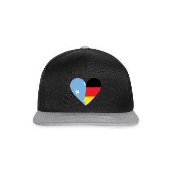 Micronesia Germany Heart - Snapback Cap - Schwarz/Grau - Vorne