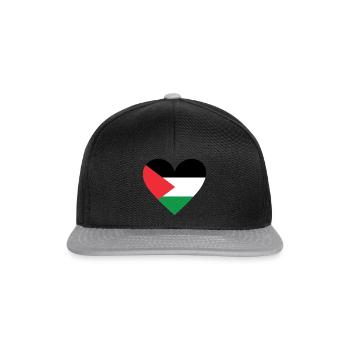 Palestine Heart - Snapback Cap - black/grey - Front