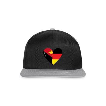 Papouasie-Nouvelle-Guinée Allemagne Cœur - Casquette snapback - noir/gris - Devant