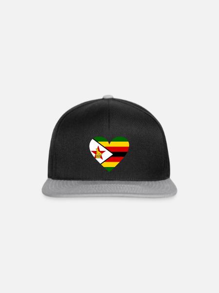 Zimbabwe Heart - Snapback Cap - Schwarz/Grau