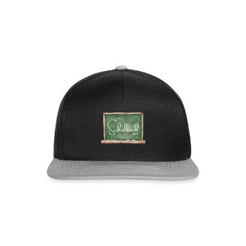 Schulkind 2024 Einschulung Geschenk Tafel - Snapback Cap - Schwarz/Grau - Vorne