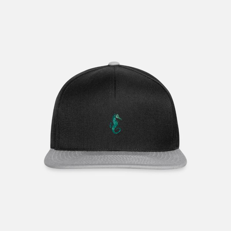 Seepferdchen Seahorse - Snapback Cap - Schwarz/Grau