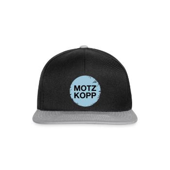 motzkopp motzen meckern - Snapback Cap - Schwarz/Grau - Vorne