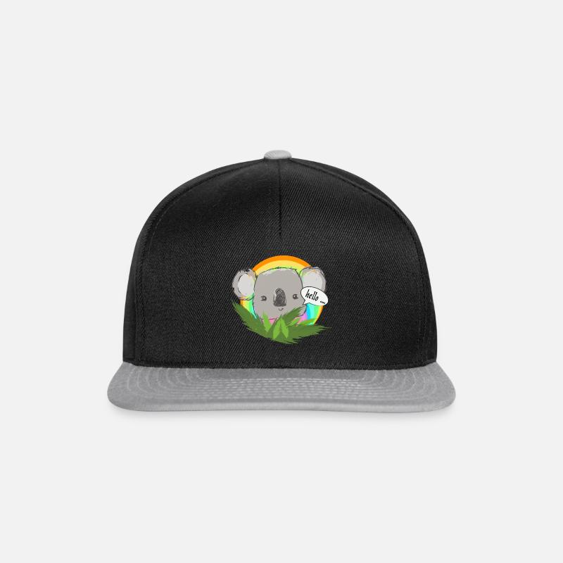 Koala im Regenbogenkreis - Snapback Cap - Schwarz/Grau