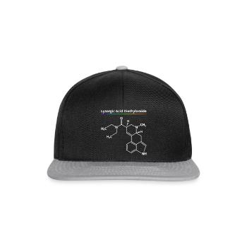 LSD Molekül Bicycle Day Acid Chemie Drogen Droge - Snapback Cap - Schwarz/Grau - Vorne