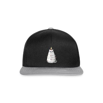 Grumpy christmas cat - Snapback Cap - black/grey - Front