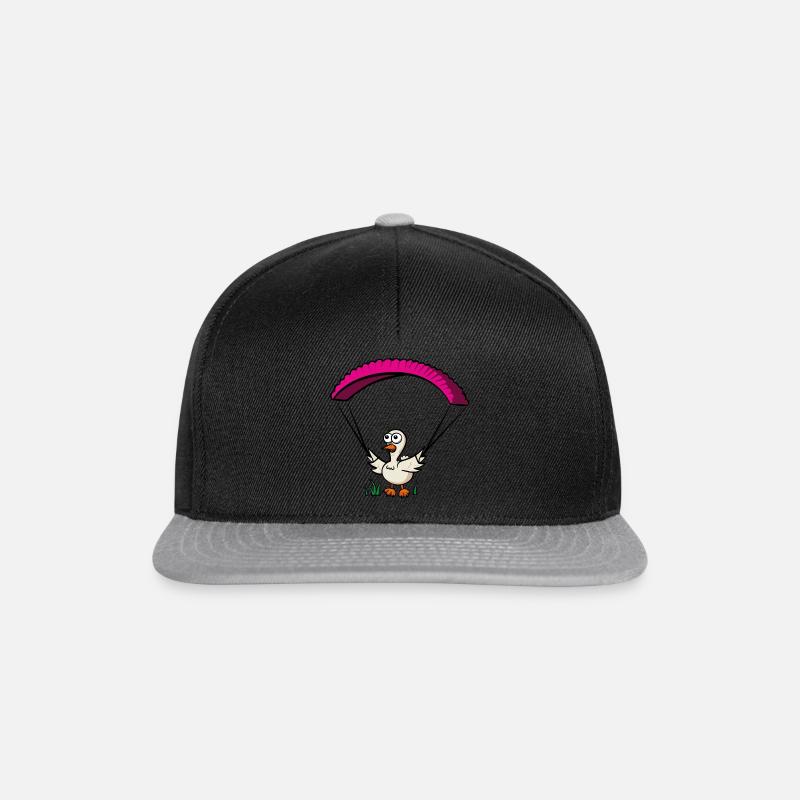 Groundhendl Groundhandling Hendl Paragliding Huhn - Snapback Cap - Schwarz/Grau