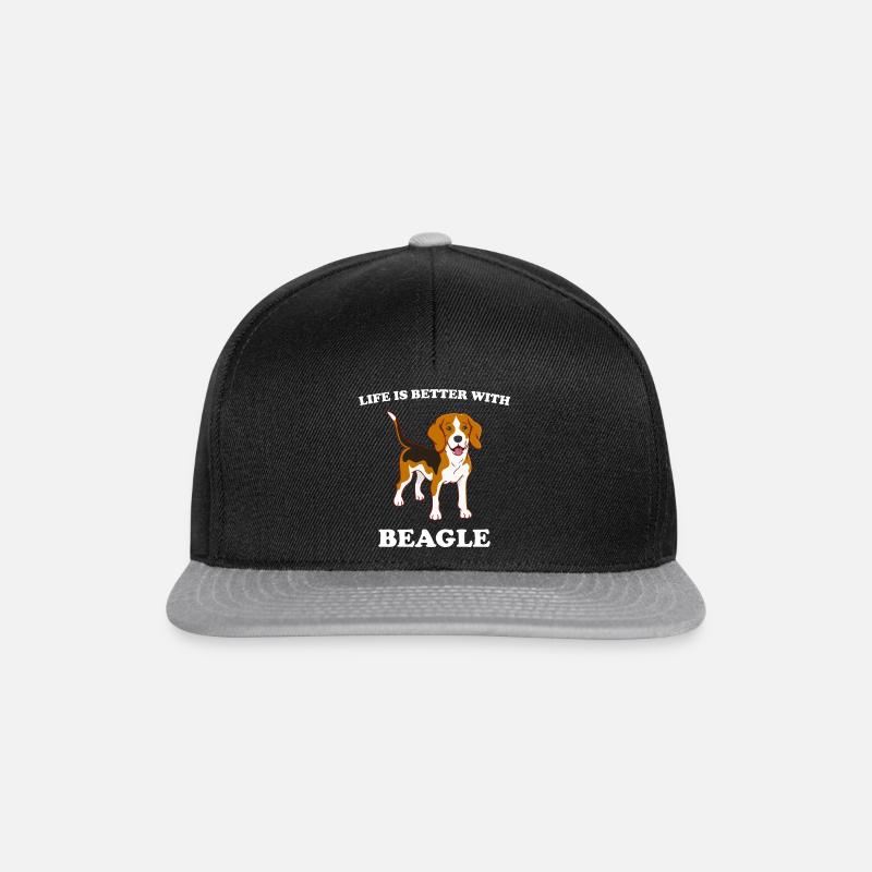 Life is better with beagle - Casquette snapback - noir/gris
