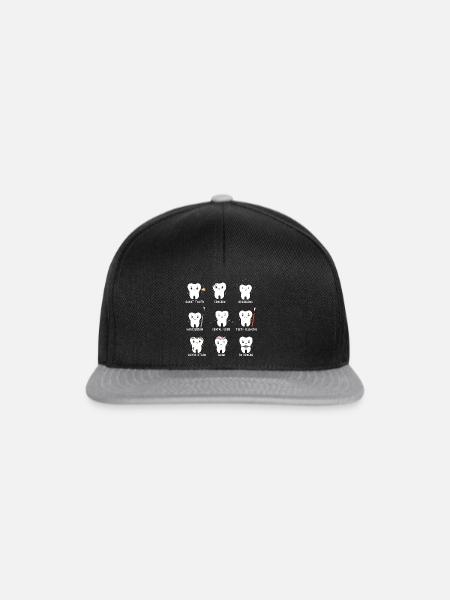 Zähne - Snapback Cap - Schwarz/Grau