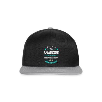 AMANDINE PARFAITE - NOM AMANDINE - Casquette snapback - noir/gris - Devant