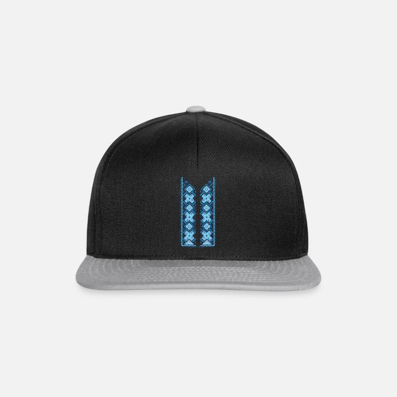 Ukrainian Embroidery Pattern - Snapback Cap - black/grey