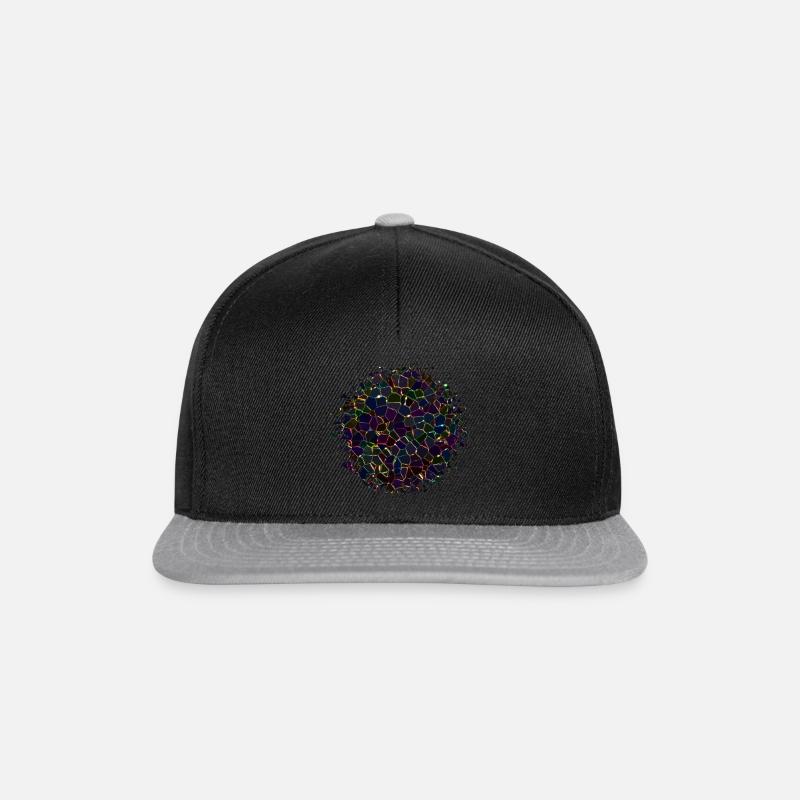 Colorful Geometric Blacklight Pattern - Snapback Cap - black/grey