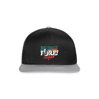 Un retraité golfeur toujours fort "fore!" drôle - Casquette snapback - noir/gris - Devant