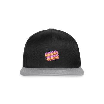Gute Stimmung Retro Shirt - Snapback Cap - Schwarz/Grau - Vorne