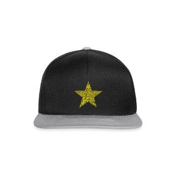 gelber Stern yellow star - Snapback Cap - Schwarz/Grau - Vorne