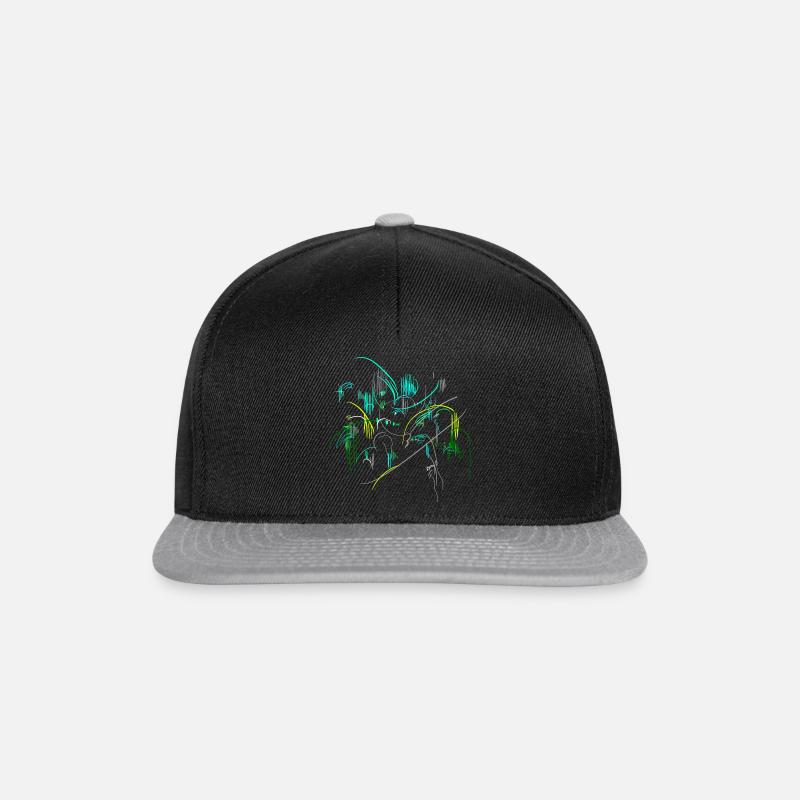 Paysage abstrait - Casquette snapback - noir/gris